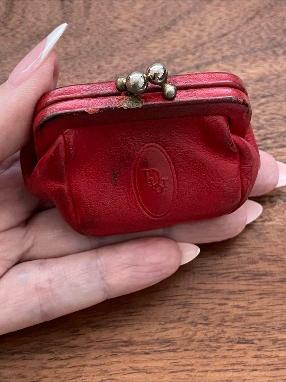 CHRISTIAN DIOR Vintage Gamaguchi Red Leather Coin Purse - Picture 10 of 11